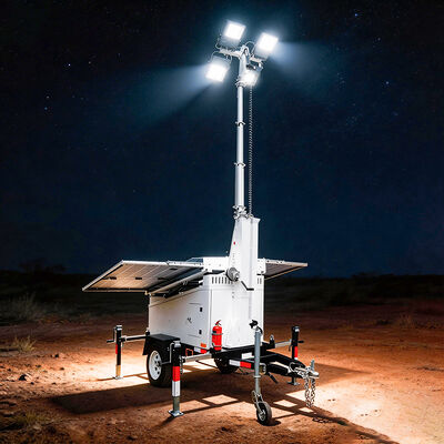 Portabl Solar Light Trailer Mobile Solar Trailer Untuk Pencahayaan Tempat Parkir