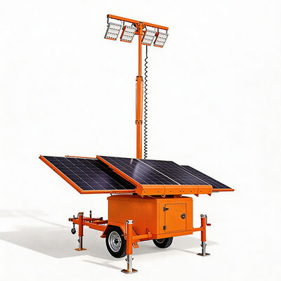 Trailer Lampu Tenaga Surya Off-Grid Industri Ideal Untuk Kontraktor Sewa Sertifikasi CE