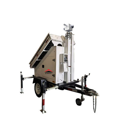 Sertifikasi CE Kamera Surya Cctv Trailer Panel Surya Trailer Keamanan Untuk Pemantauan Tempat Parkir